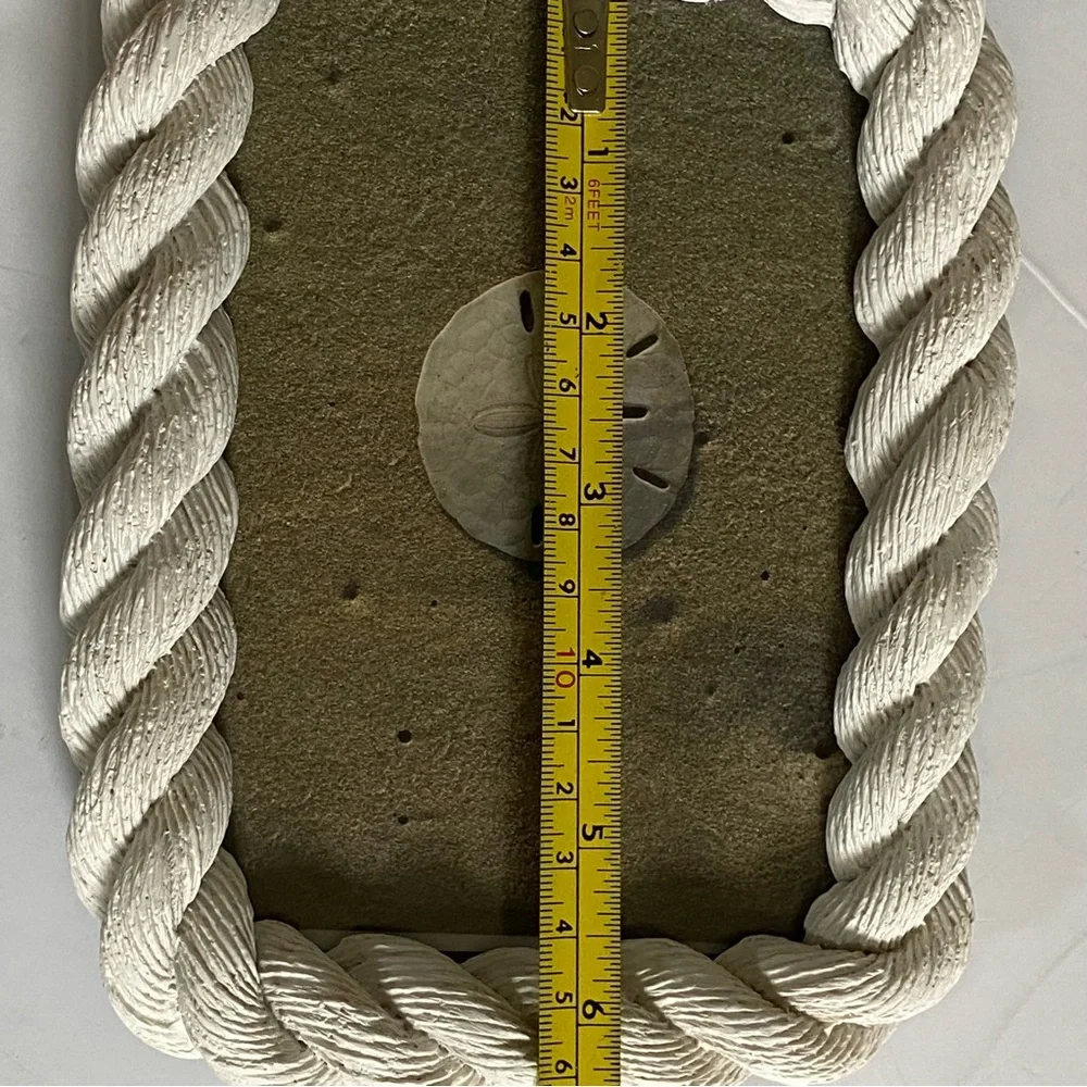 Rope Frame Sheffield Home Nautical Resin White Twisted 4 X 6 Photo Beach EUC